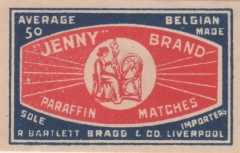 Belgian matchbox label, for export
