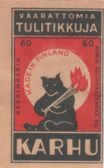 Finnish matchbox label