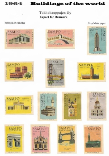 A set of 25 buildings of the world