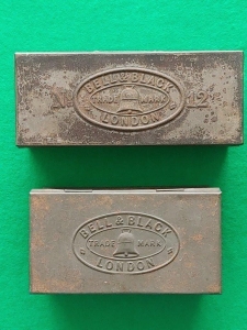 Another unusual No.12 tin (128x52x41mm) plus a size 20 tin (106x56x47mm)