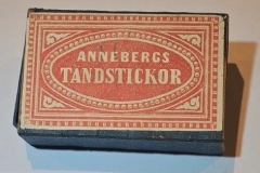 Annebergs Tandstickor box, made at Anneberg factory