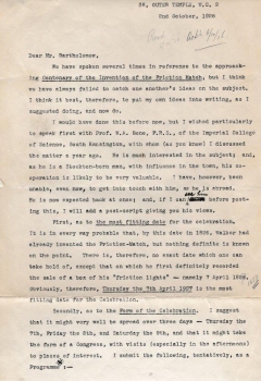 Letter from Miller Christy to Bryant & May, 2 October 1926, page 1