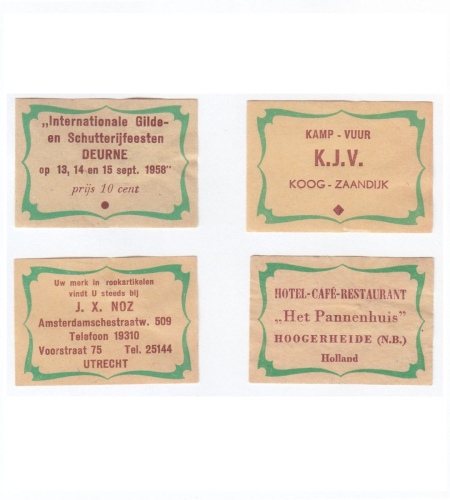 Green border labels, about 350 different names known