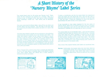 Nursery Rhymes collectors' album, inside page