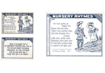 Nursery Rhymes packet and two box labels