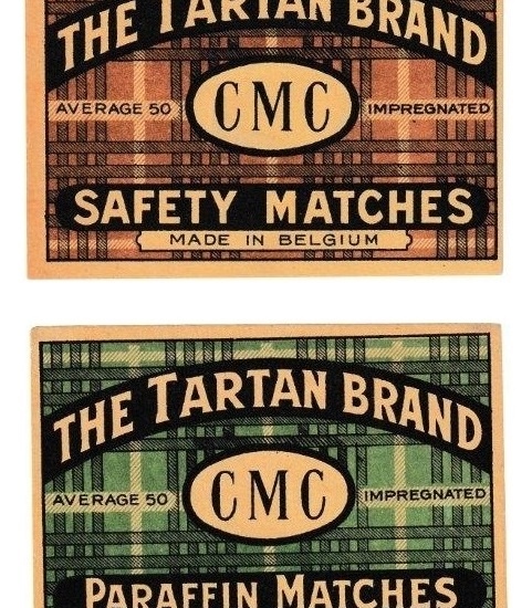 Tartan brand packet labels, Belgium (94 x 65 mm)